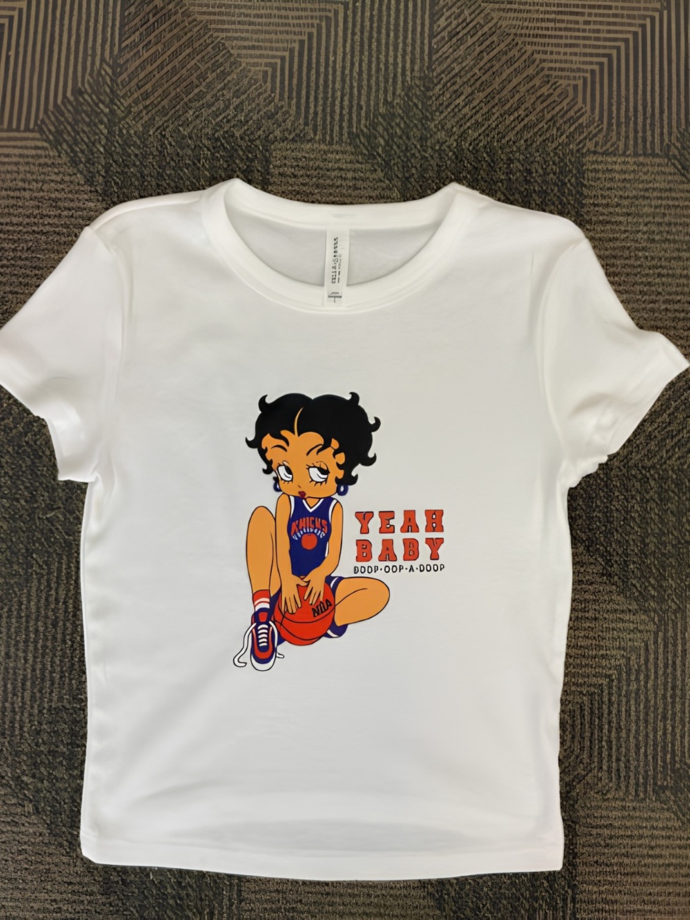 Bella Canvas White Betty Boop 'Yeah Baby' Graphic Tee